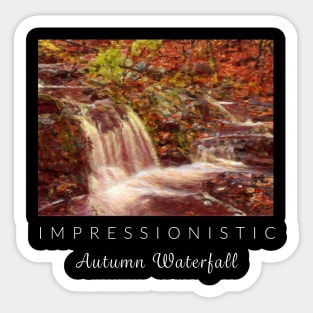 Autumn Waterfall Impressionism Sticker